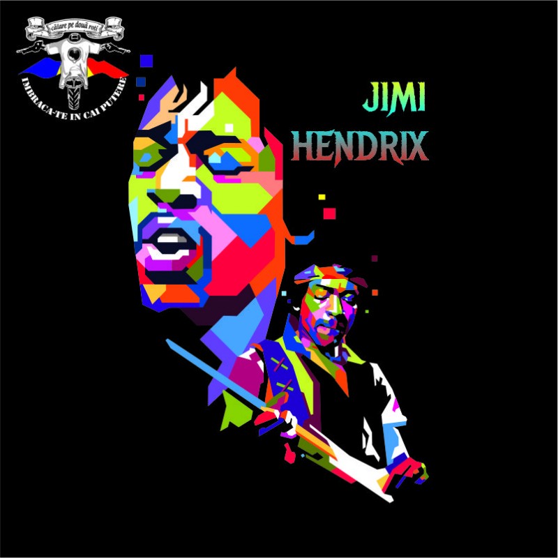 detaliu tricou Jimi Hendrix