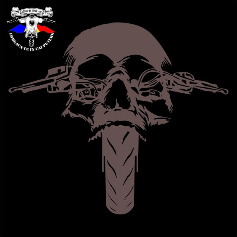 detaliu tricou skull motorcycle