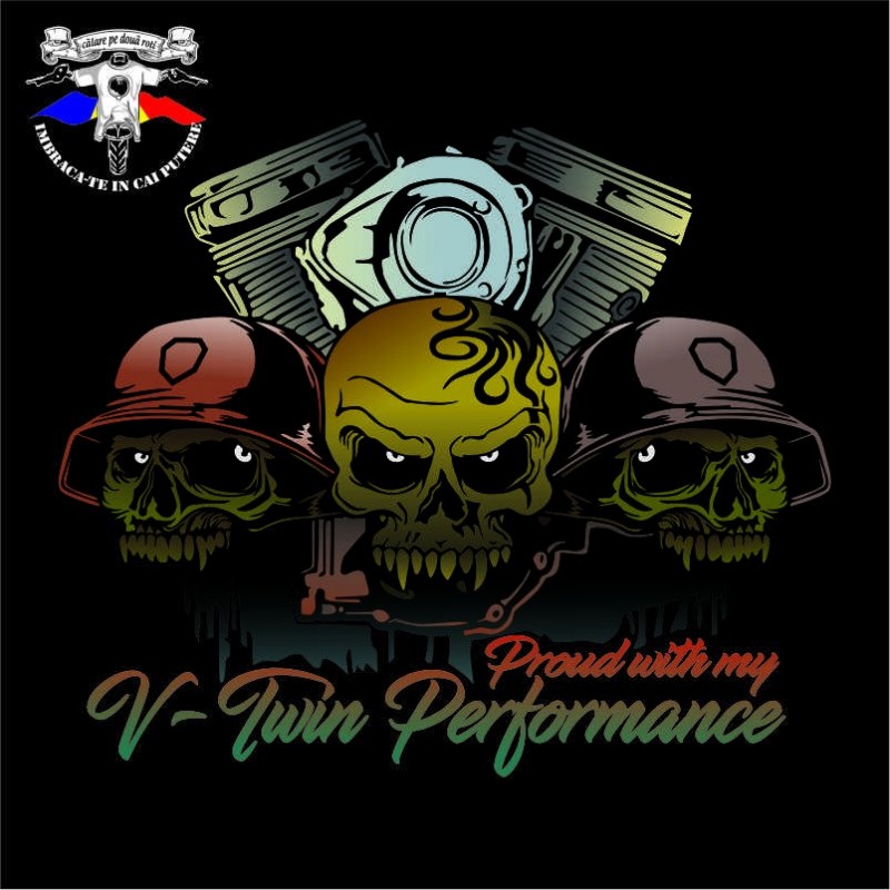 detaliu tricou proud with my v-twin