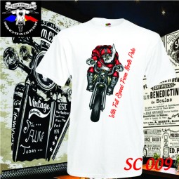 Exemplu tricou Alb hanorac pesonalizat craziun motociclete With full speed from north pole