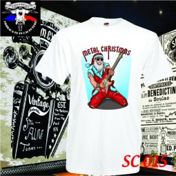 Exemplu tricou alb personalizat rock Metal Christmas