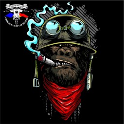 detaliu tricou holy (monkey) smoke