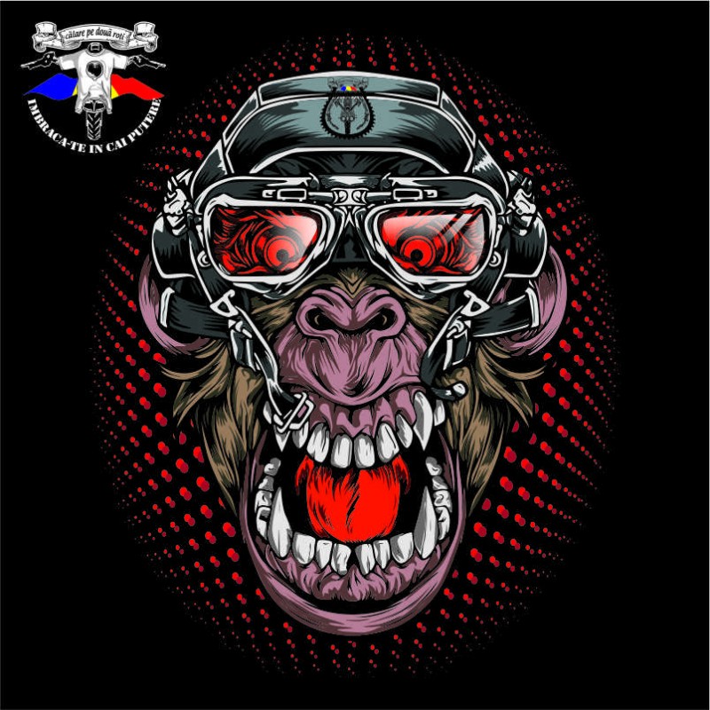 detaliu tricou monkey business