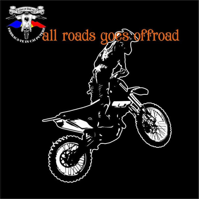 detaliu tricou all roads goes offroad