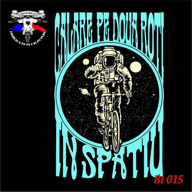 Tricou/Hanorac personalizat DTG"In spatiu" Calare pe doua roti in spatiu