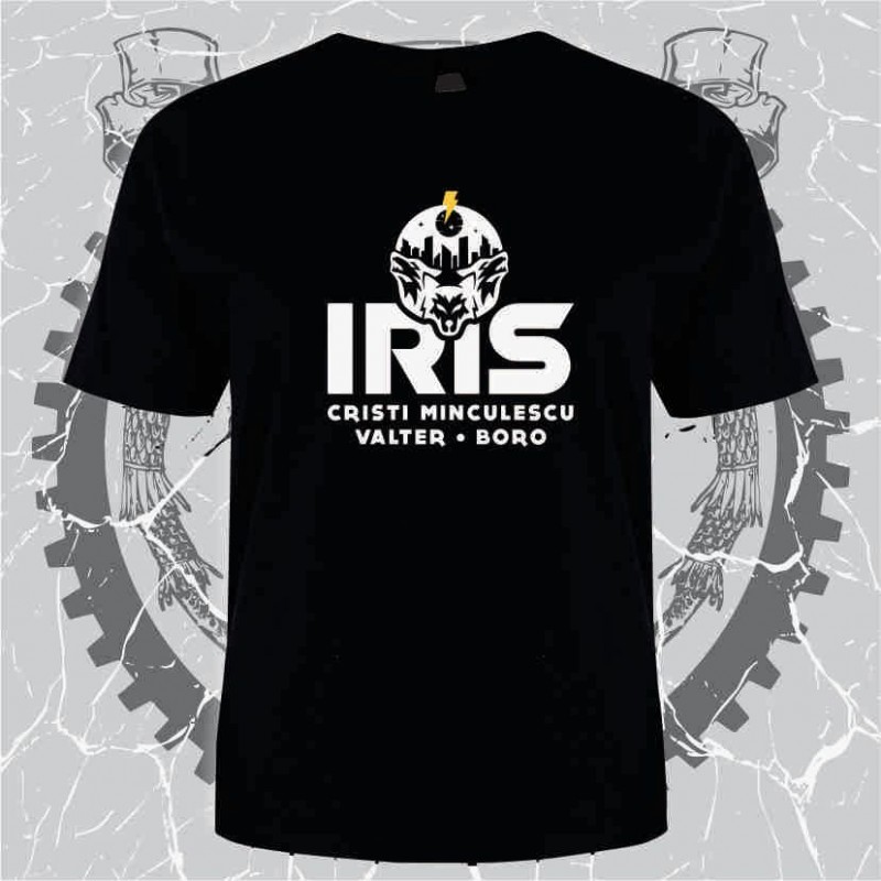 Tricou negru personalizat Iris