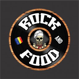 detaliu Sacosa din bumbac 100% personalizata cu Rock and food