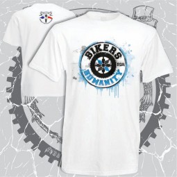 Tricou alb personalizat GTg Bikers for humanity  paint