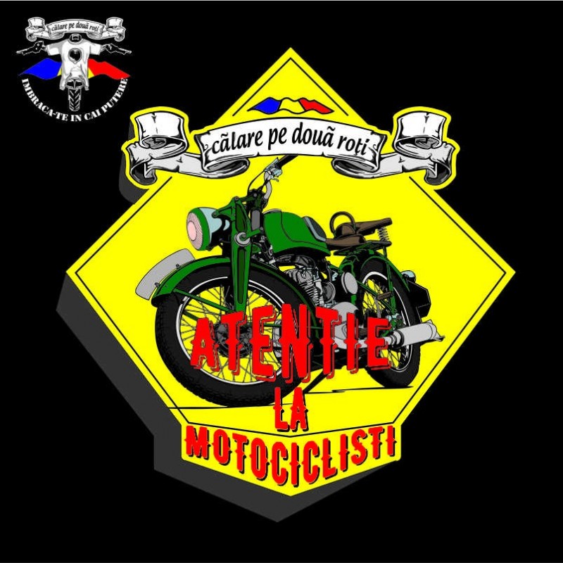 detaliu tricou atentie la motociclisti