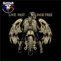 detaliu tricou Live fast - Ride free