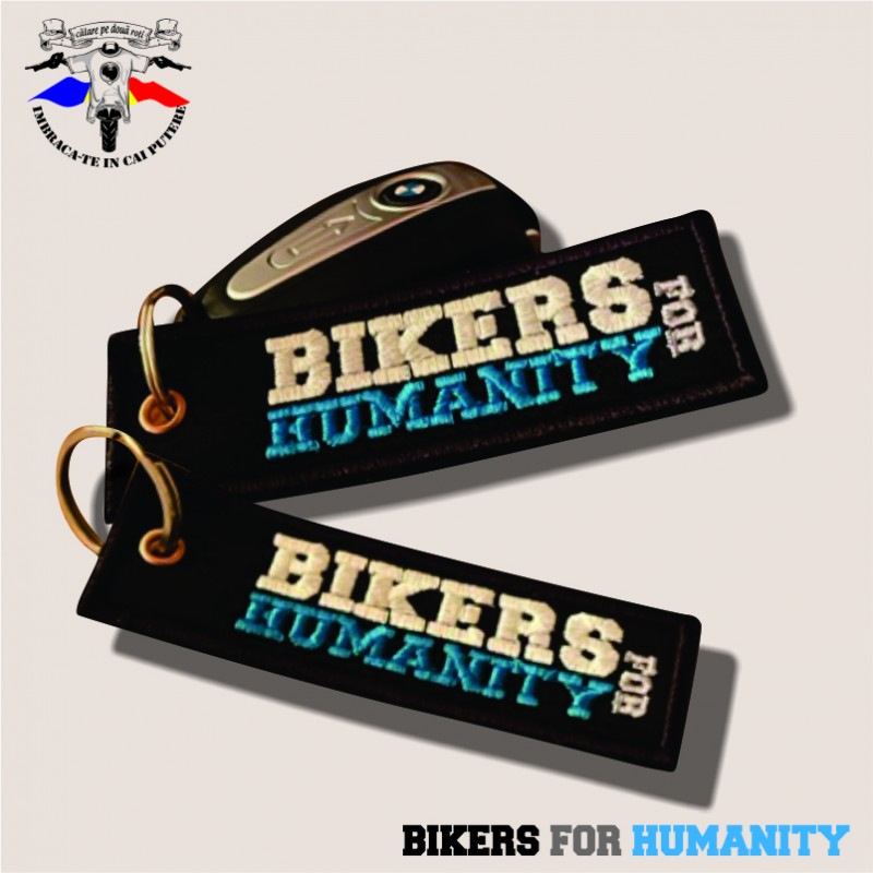 breloc textil brodat Bikers for Humanity