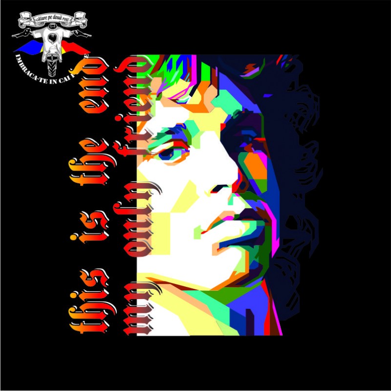 detaliu tricou Jim Morrison